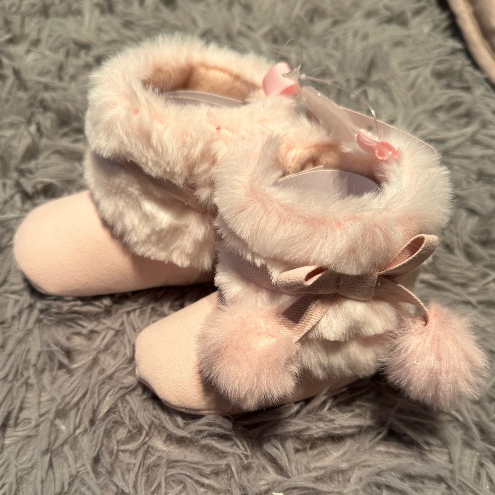 Pink Faux Fur Boots
